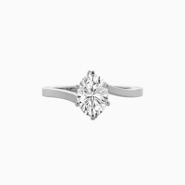 Solitaire Curved Diamond Engagement Ring