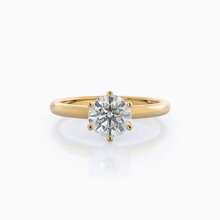 Lab Diamond Claw Set Solitaire Engagement Ring