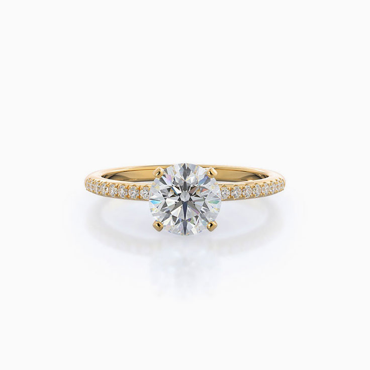 Pave Set Lab Diamond Engagement Ring