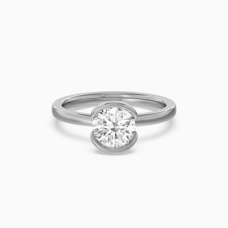 Bezel Solitaire Lab Diamond Engagement Ring