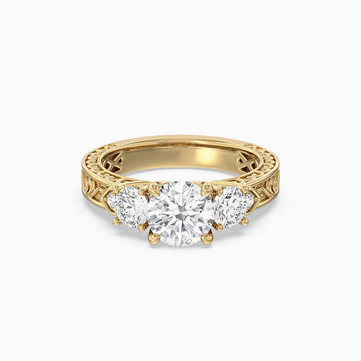 Art Deco Lab Grown Diamond Engagement Ring