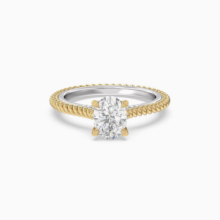 Twisted Rope lab diamond Engagement Ring