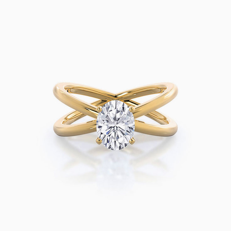 Lab Grown Oval Diamond On A Crossover Shank