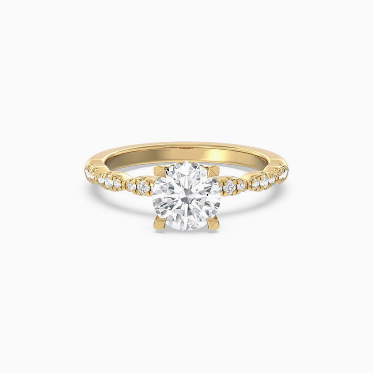 Lab Diamond Halo Solitaire Engagement Ring