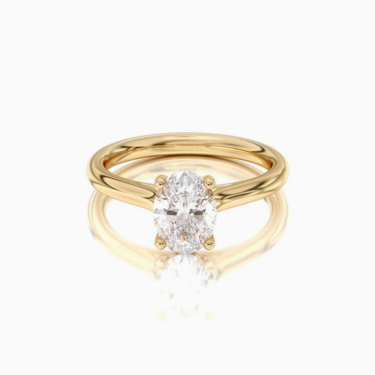 Lab Grown Oval Diamond Engagement Ring