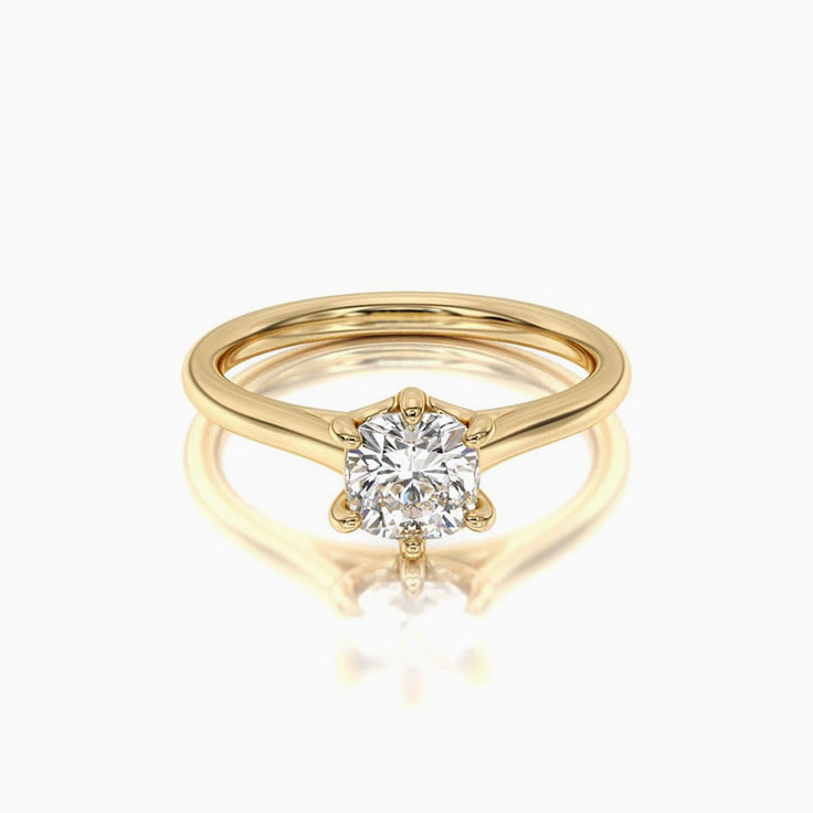 Cushion Shaped Lab Diamond Engagement Ring