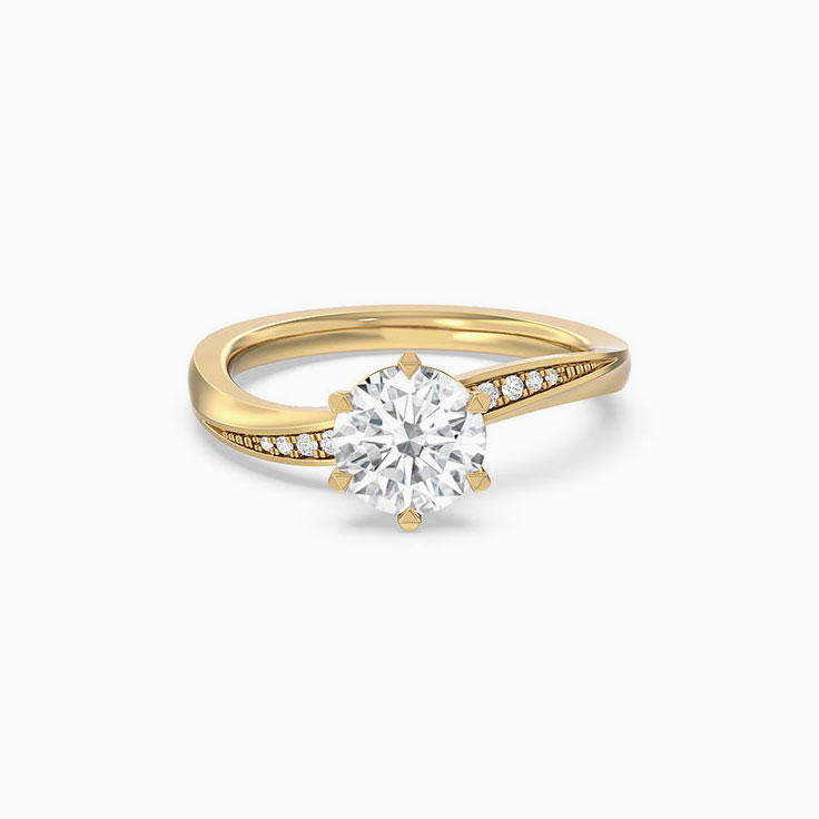 Curved Lab Grown Diamond Engagement Ring