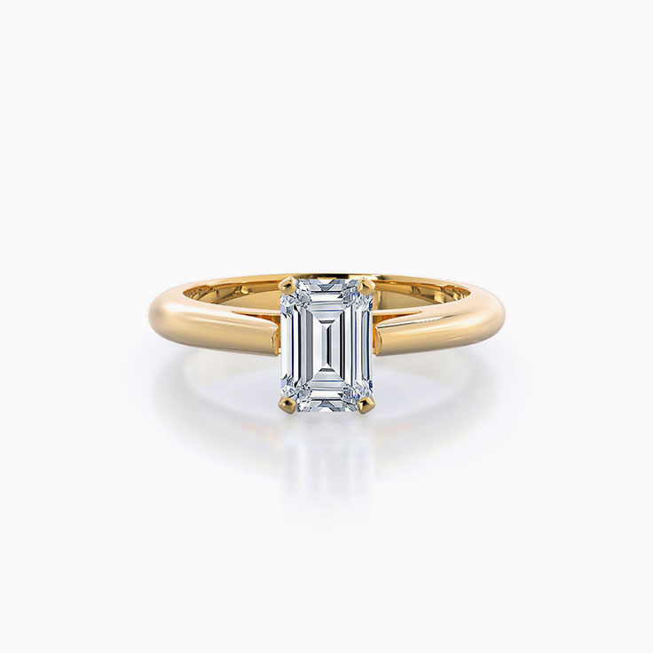 Lab Diamond Emerald Shaped Engagement Ring