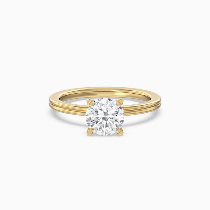 Classic Round Cut Lab Diamond Engagement Ring