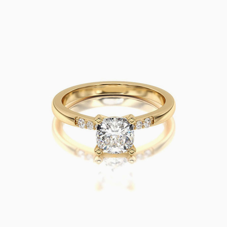 Lab Grown Cushion Shaped Diamond Engagement Ring