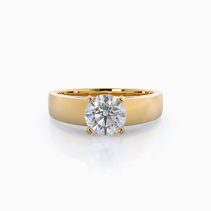 Round Cut Solitaire Lab Grown Diamond Engagement Ring