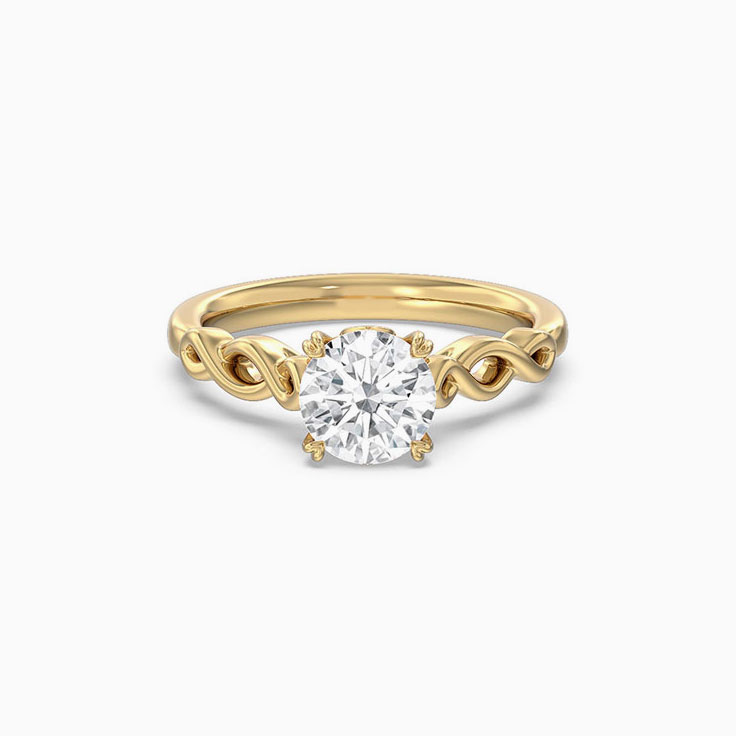 Lab Grown Cross Over Diamond Engagement Ring