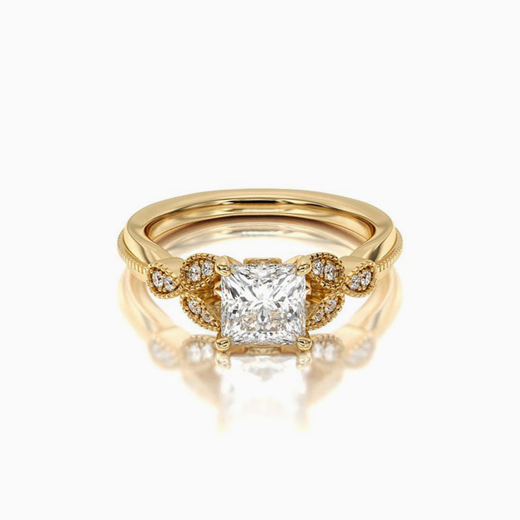Princess Cut Lab Diamond Engagement Ring