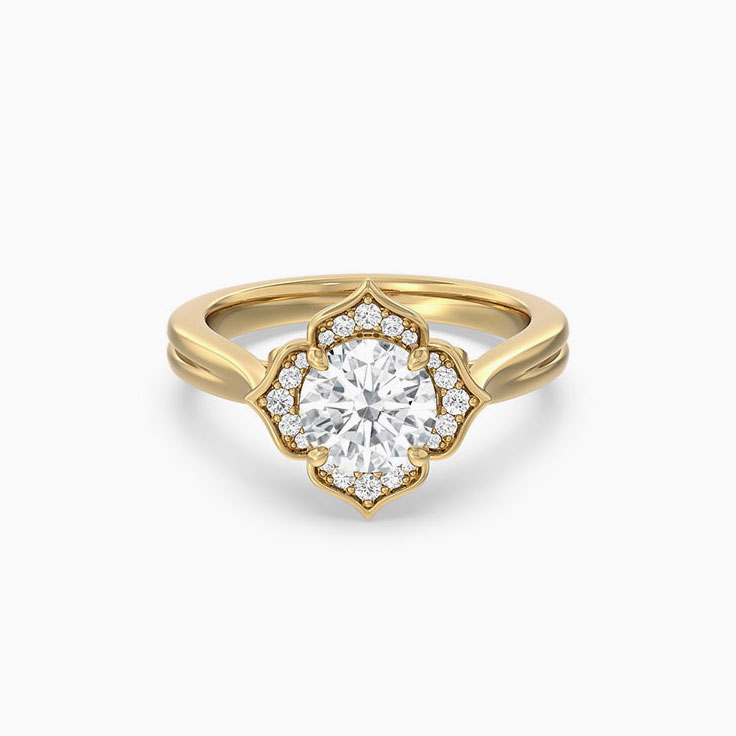 Lab Grown Posy Shape Diamond Engagement Ring