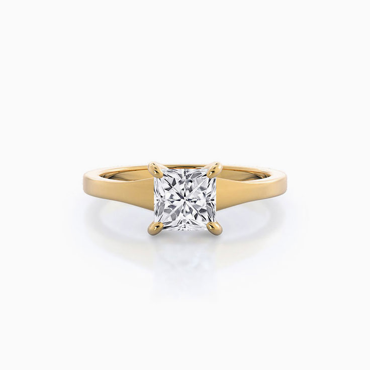 Solitaire Princess Lab Diamond Engagement Ring