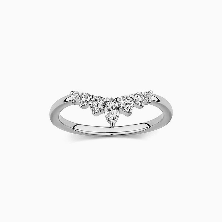 Diamond contoured womens ring