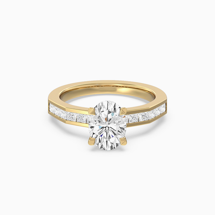 Oval And Princess Lab Diamond Engagement Ring