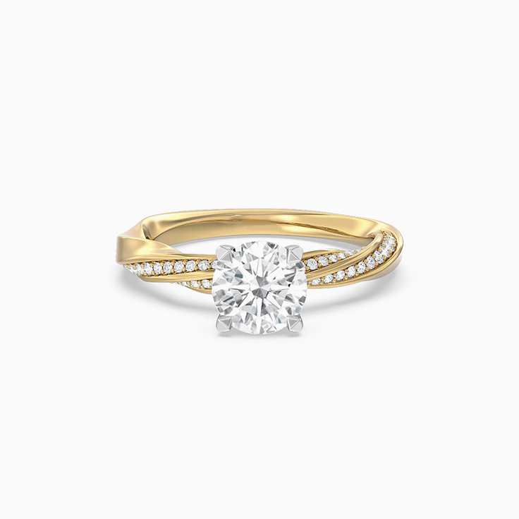 Diamond Twist Hidden Accent Engagement Ring