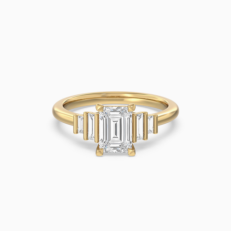 Emerald Lab Diamonds Engagement Ring