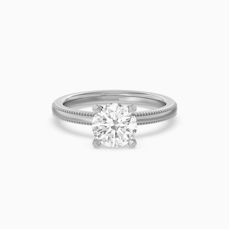 Claw Set Round Lab Diamond Engagement Ring