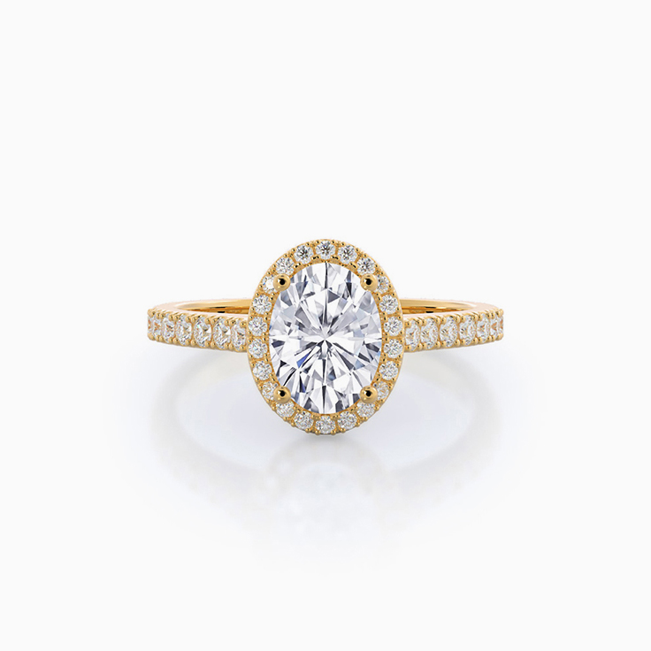 Oval Halo Lab Diamond Engagement Ring