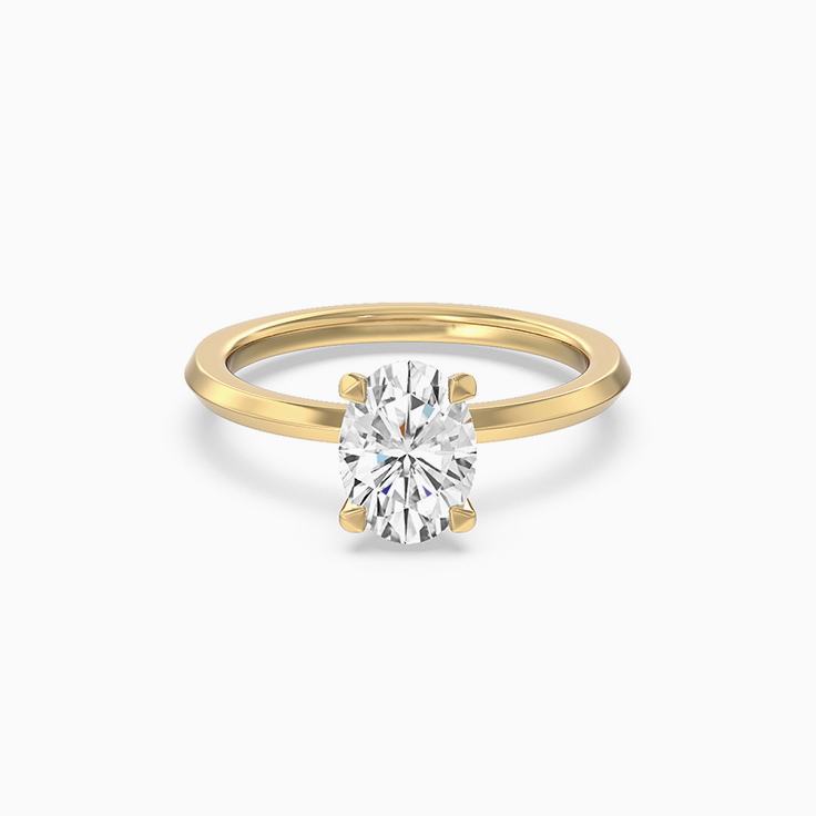Oval Lab Diamond Knife Edge Engagement Ring