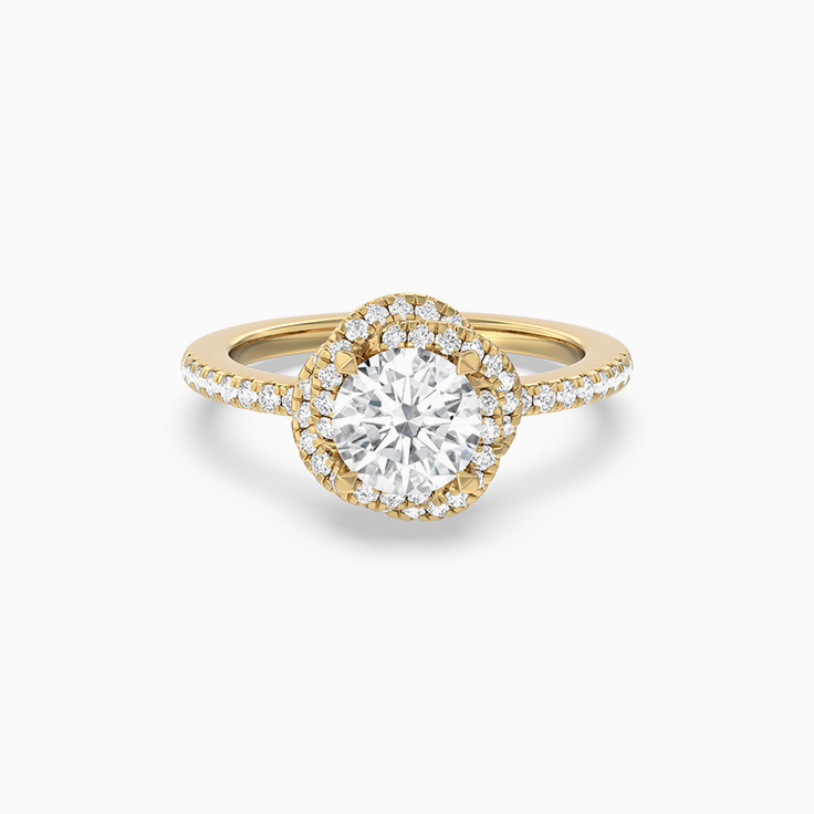 Knot Halo Round Diamond Engagement Ring