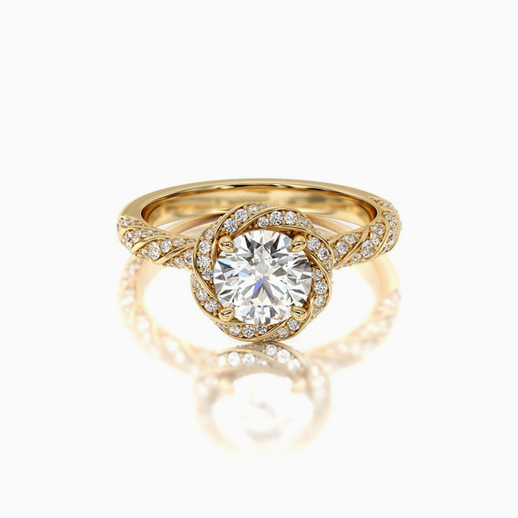 Lab Grown Round Diamond Eternity Engagement Ring