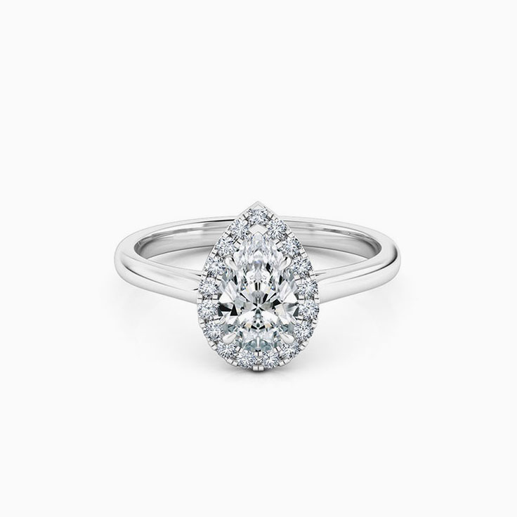 Lab Pear Cut Diamond With A Halo