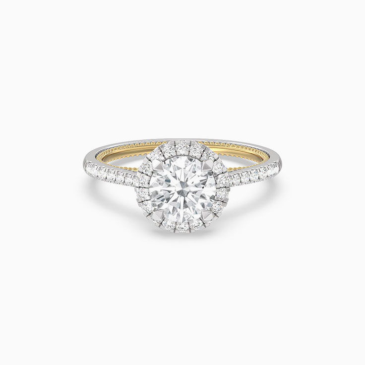 Round Halo Lab Diamond Engagement Ring