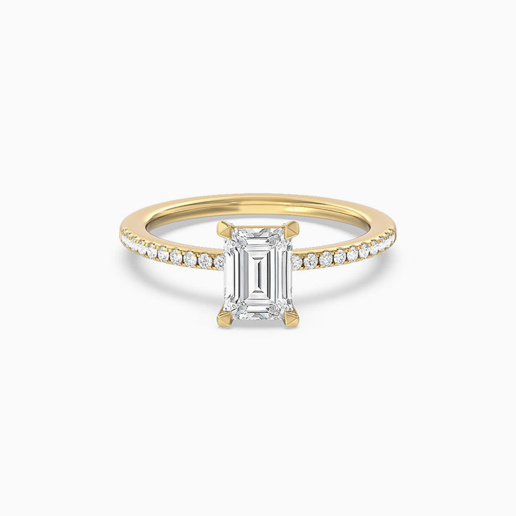 Emerald Lab Grown Engagement Ring