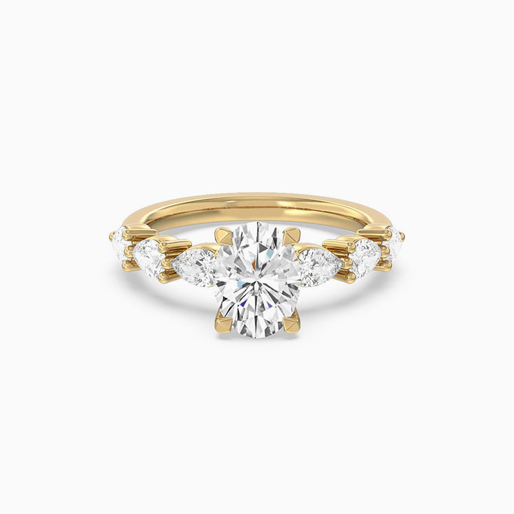 Oval And Pear Lab Diamond Engagement Ring