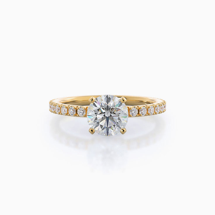 Classic Claw Set Round Lab Diamond Engagement Ring