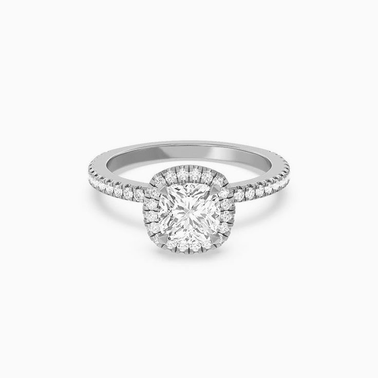 Cushion Halo Lab Grown Diamond Engagement Ring