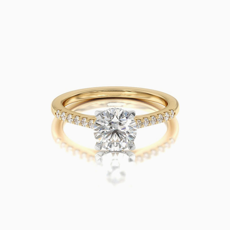 Claw Set Round Lab Grown Engagement Ring
