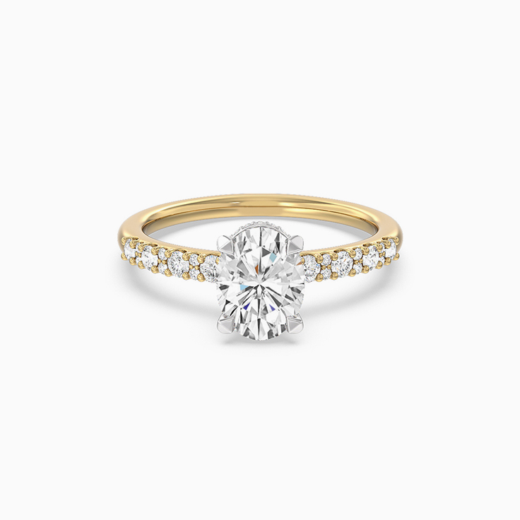 Oval Lab Diamond Hidden Halo Engagement Ring