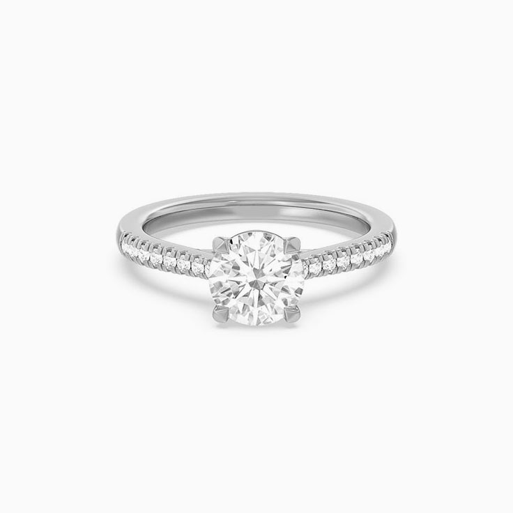 Womens Lab Diamond Round Engagement Ring