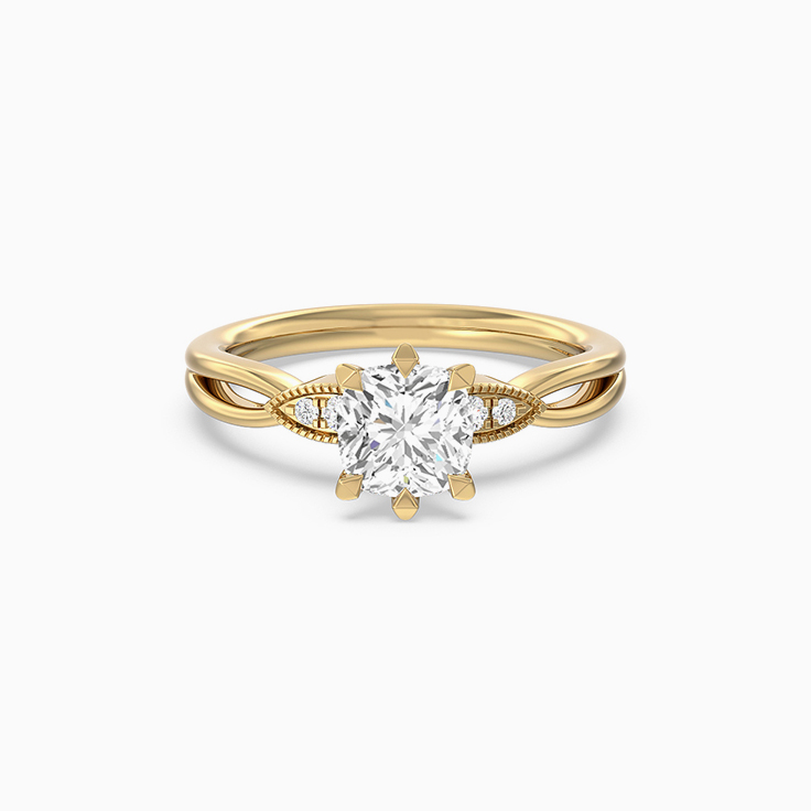 Lab Grown Cushion Cut Diamond Engagement Ring