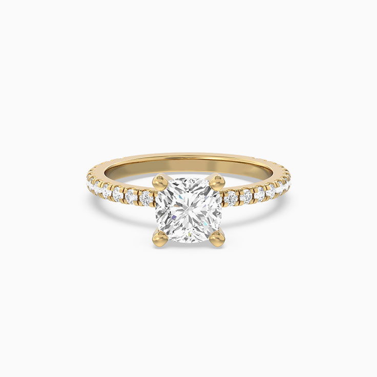 Full Eternity Lab Grown Cushion Shape Diamond Engagement Ring