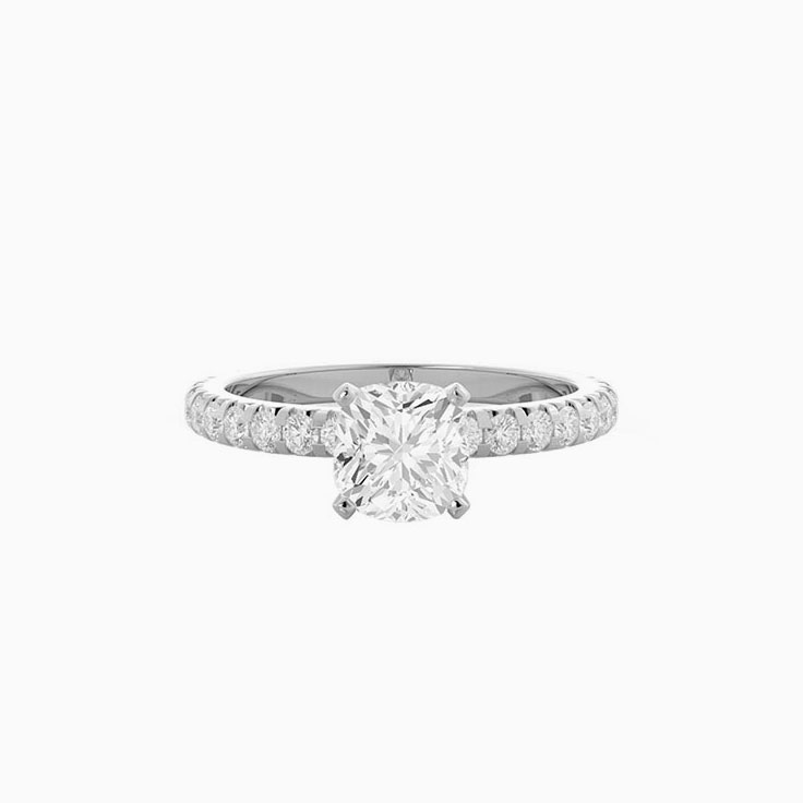 Solitaire Lab Grown Cushion Shape Diamond Engagement Ring