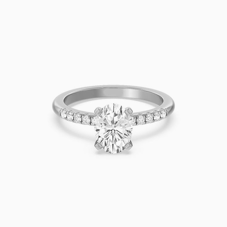 Womens Lab Grown Oval Diamond Engagement Ring