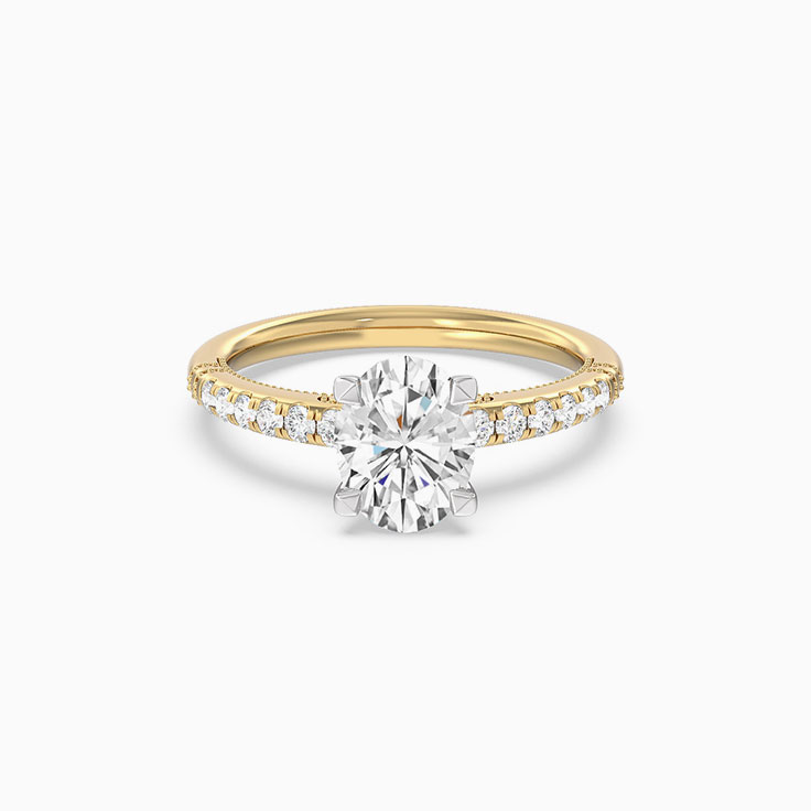 Womens Oval Lab Diamond Engagement Ring