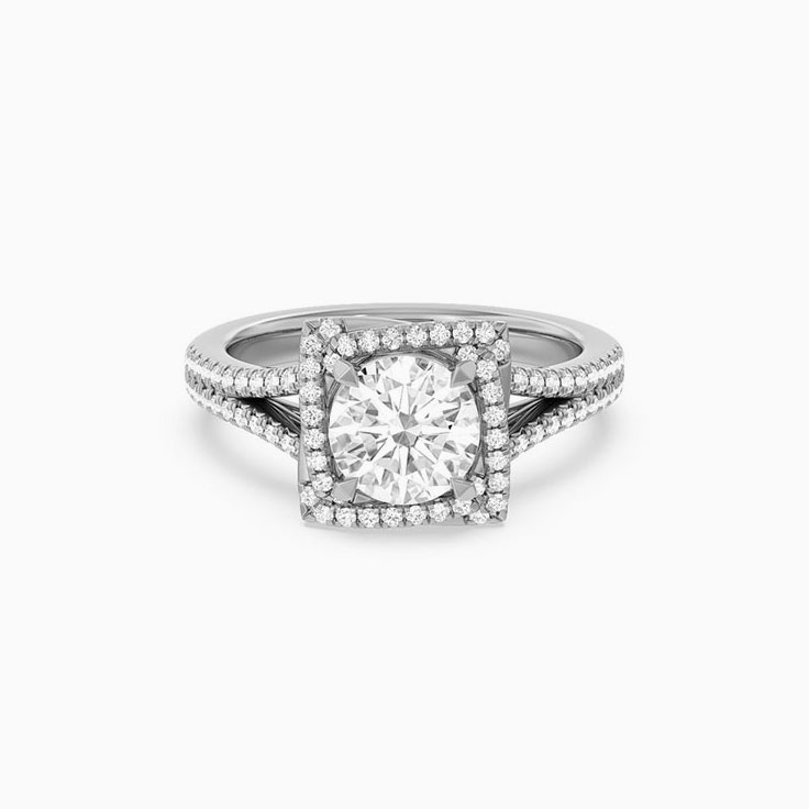 Womens Round Lab Diamond Engagement Ring