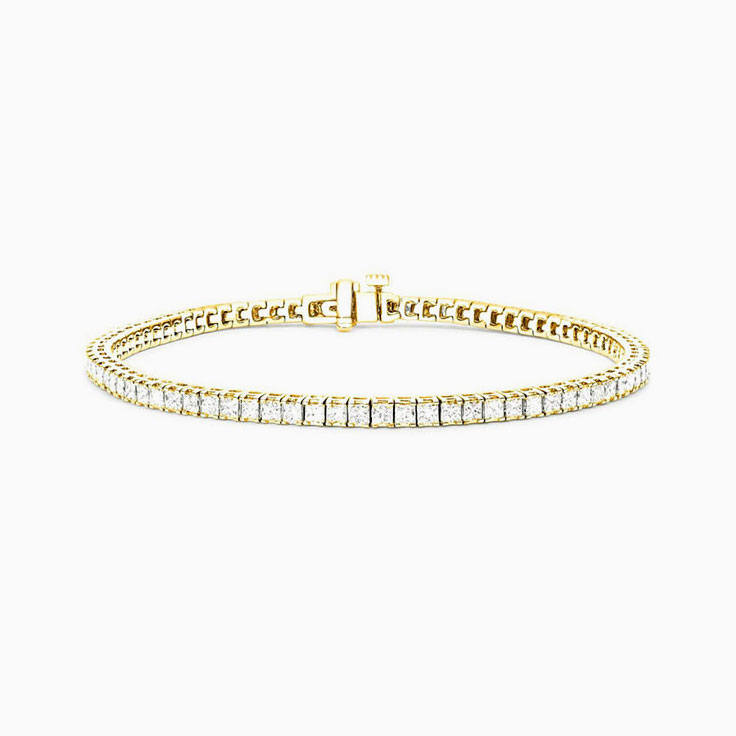 8 Carat Princess Cut Diamond Tennis Bracelet