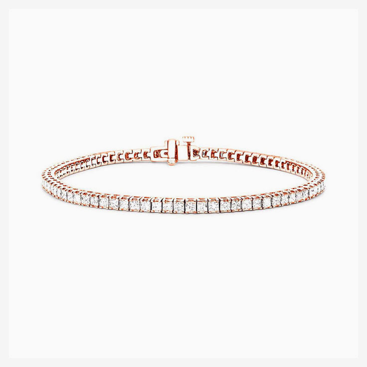 10 Carat Princess Cut Diamond Tennis Bracelet