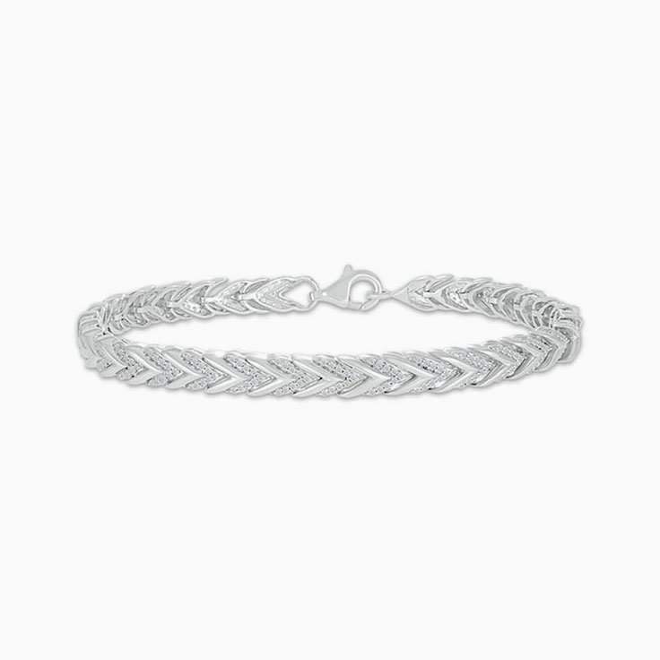 Patterned diamond Tennis Bracelet