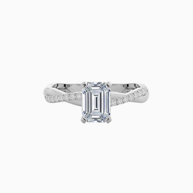 Emerald Twisted Engagement Ring