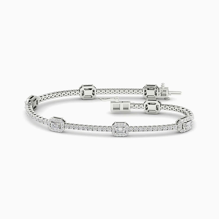 Round And Emerald Tennis Bracelet