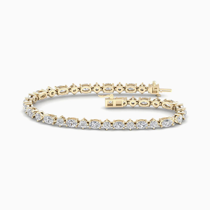 Round And Oval Diamond Tennis Bracelet