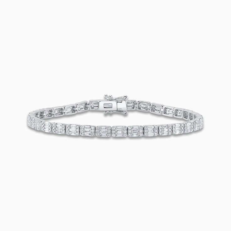 Round And Baguette diamond Bracelet